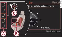 Infotainment: Ajustes del asiento